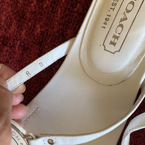 Coach Jules Made in Italy White Sandals Size 8 B - Picture 14 of 15